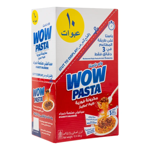 پاستا فوری 3 دقیقه ای با طعم بلونیز واو پاستا 94 گرم بسته 10 عددی